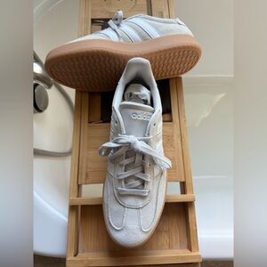 Adidas White and Tan Sneakers